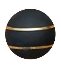 Jakele Kammergriffkugel Aluminium, schwarz, harteloxiert, mit 2-goldfarbenen Fäden